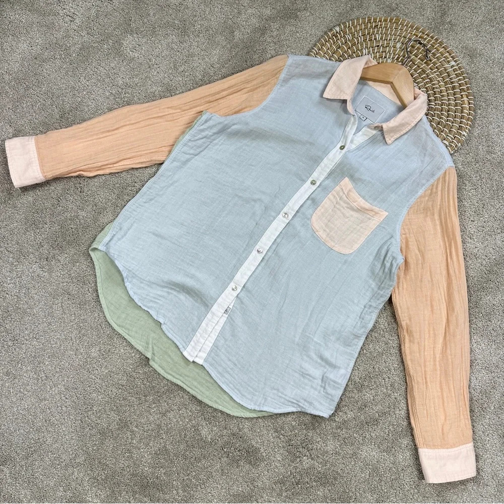 Rails Ellis Bermuda Color Block Button Front Shir… - image 4